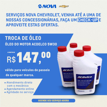 Imagem ilustrativa da oferta de Troca de Óleo do motor AC Delco