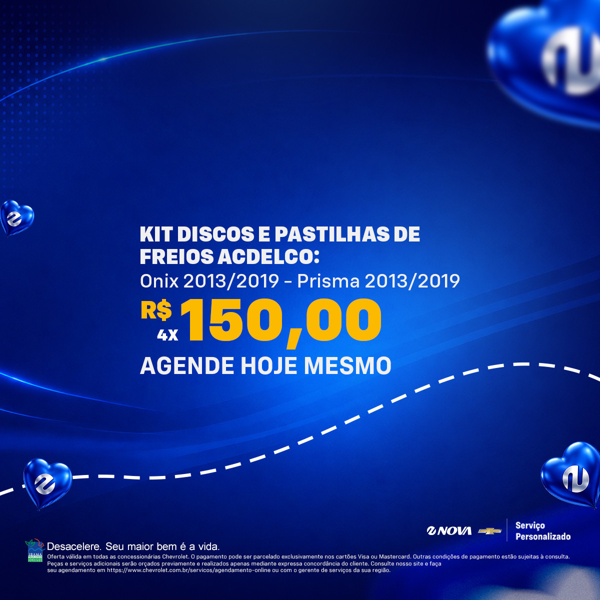 Imagem ilustrativa da oferta de Kit discos e pastilhas de freios ACDelco Prisma 2013 a 2019