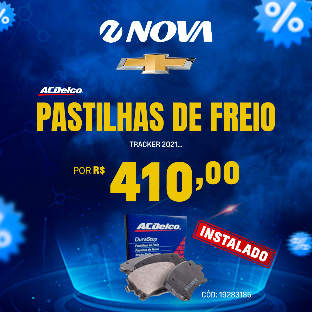 Imagem ilustrativa da oferta de Pastilhas de freios dianteiro ACDelco Tracker 2021/2023