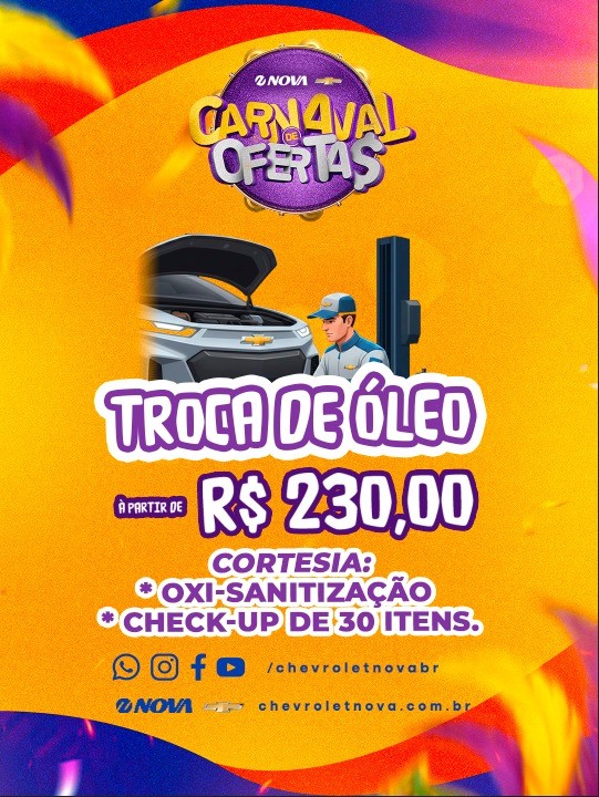 Imagem ilustrativa da oferta de Carnaval de Ofertas: Troca de Óleo