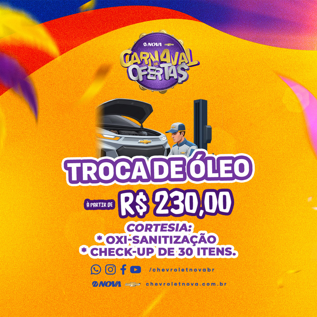 Imagem ilustrativa da oferta de Carnaval de Ofertas: Troca de Óleo