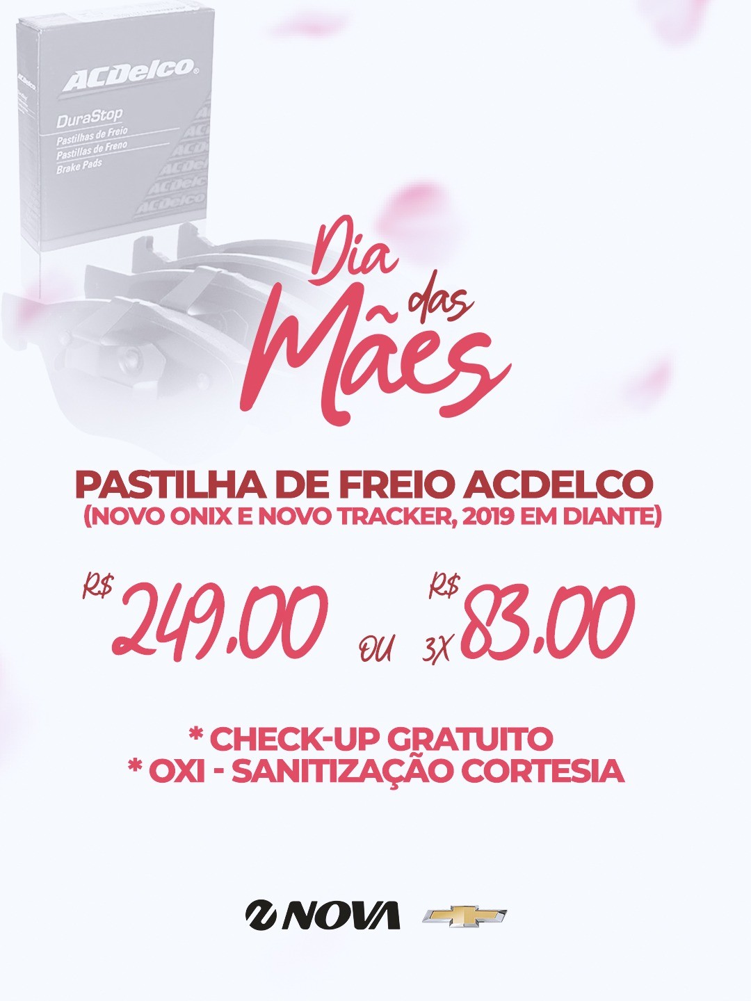 Imagem ilustrativa da oferta de Dia das Mães: Kit pastilhas ACDelco Novo Onix e Novo Tracker