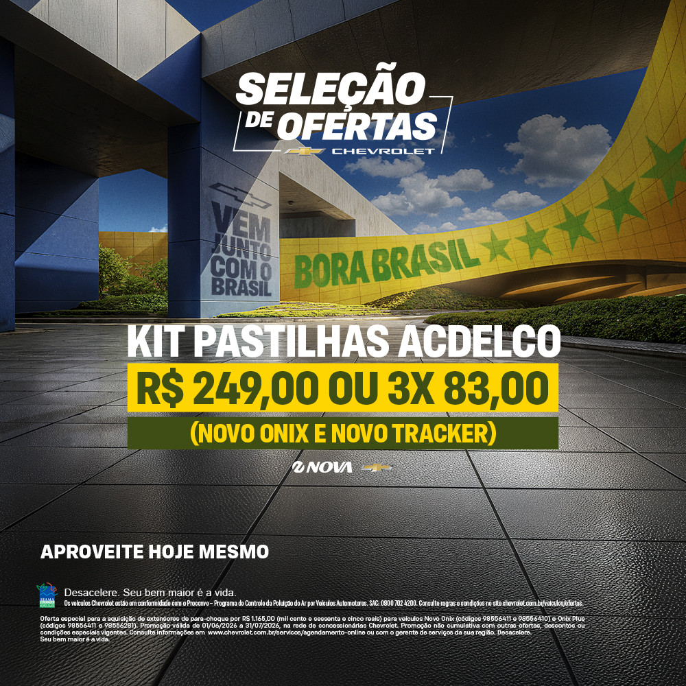 Imagem ilustrativa da oferta de Kit pastilhas ACDelco Novo Onix e Novo Tracker